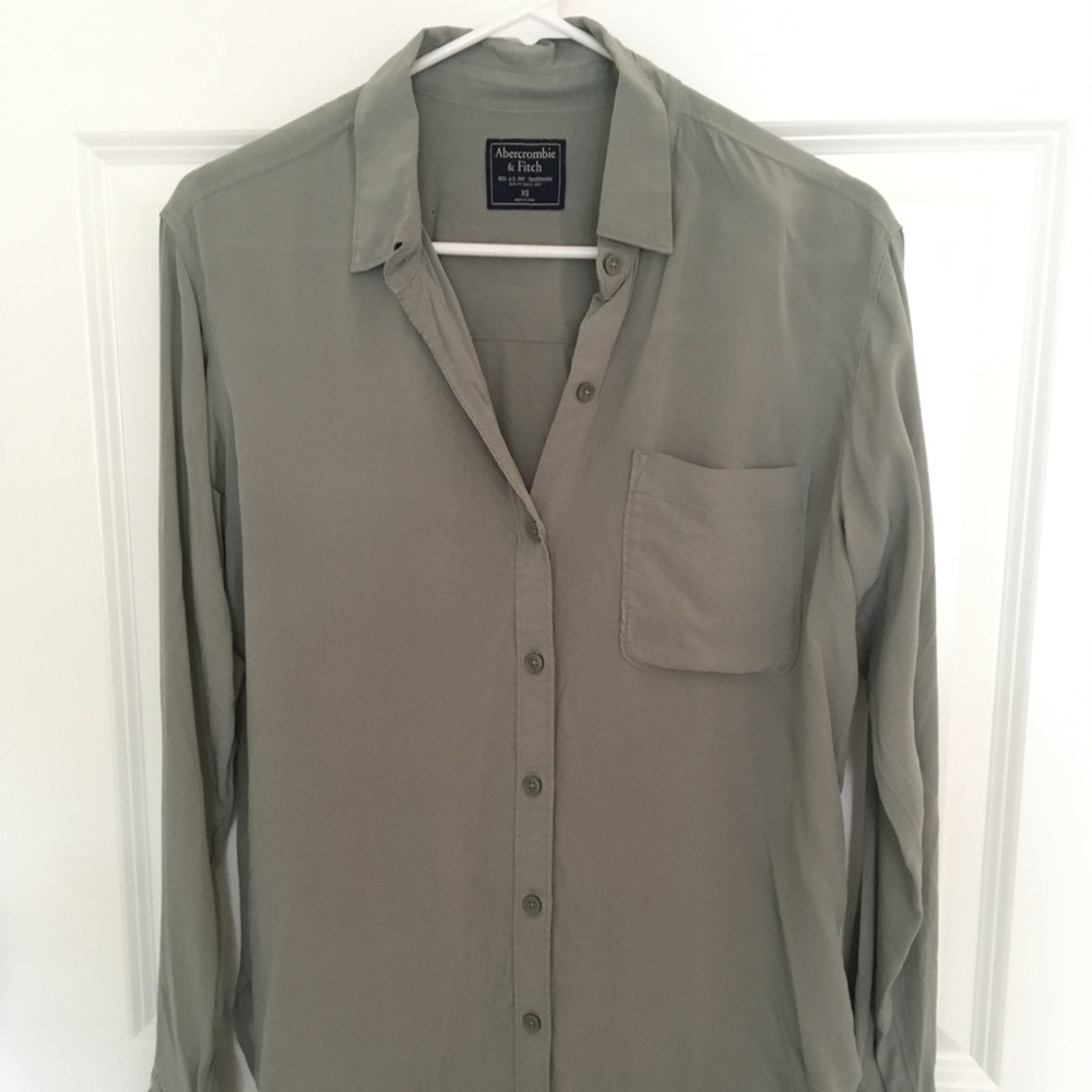 Green Button Down
